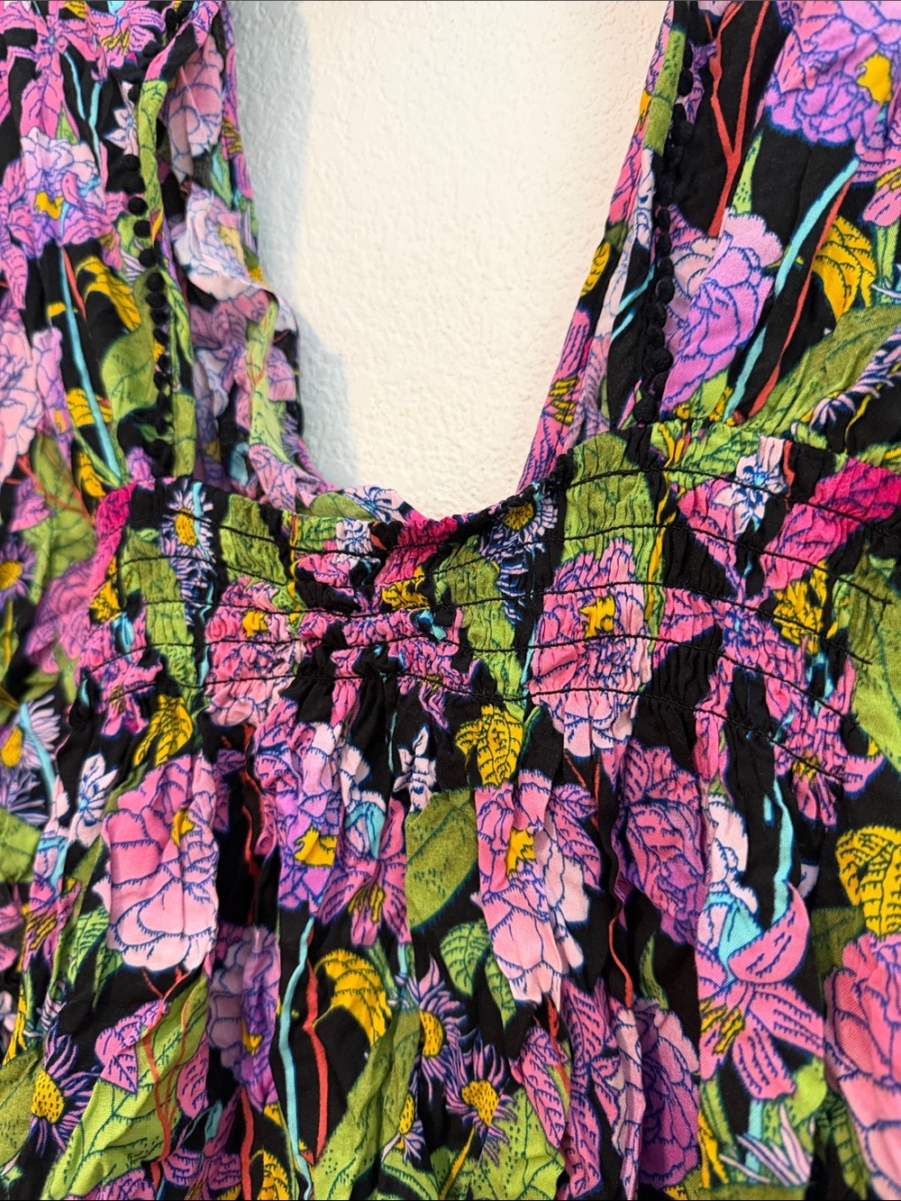 Victoria's Secret Black Floral V-Neck Tank with Colorful Print - Picture 7 of 7